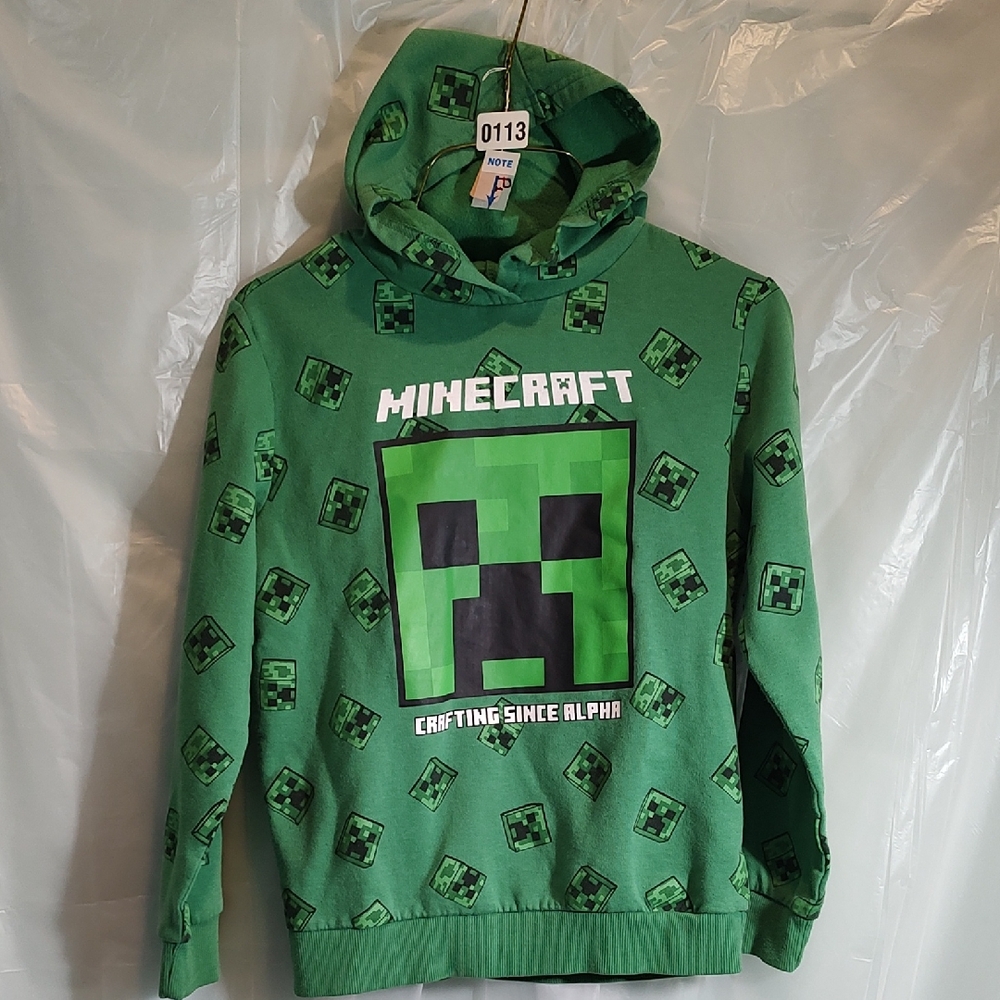 Minecraft Green Kids Hoodie Size L (10-12)